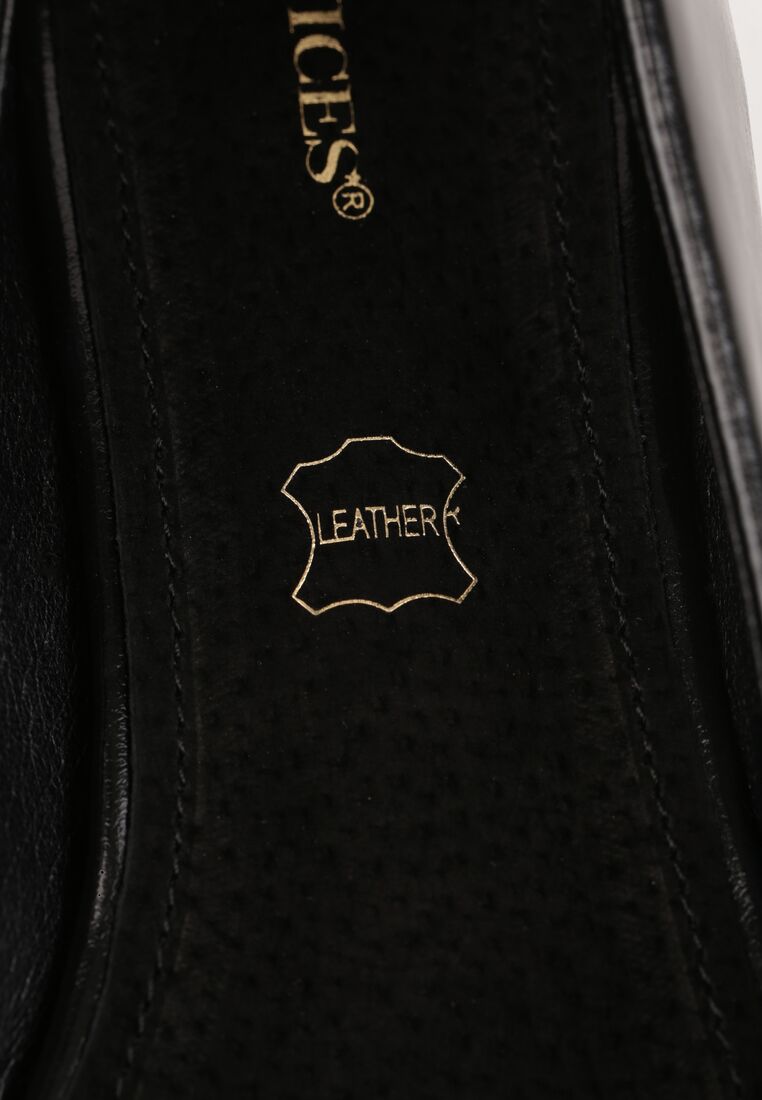 Czarne Czółenka Vices na Geometrycznym Obcasie ze Skórzaną Wkładką Critissa 9