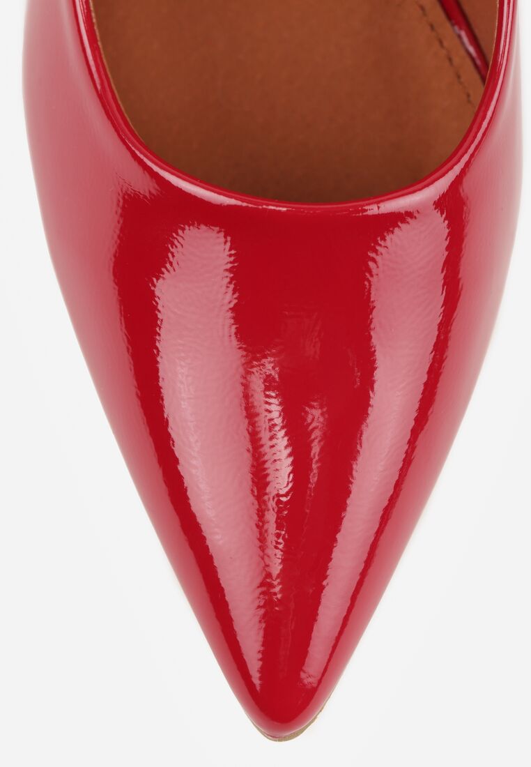 Czerwone Lakierowane Szpilki Vices ze Skórzaną Wkładką i Metaliczną Wstawką Fallenisse 9