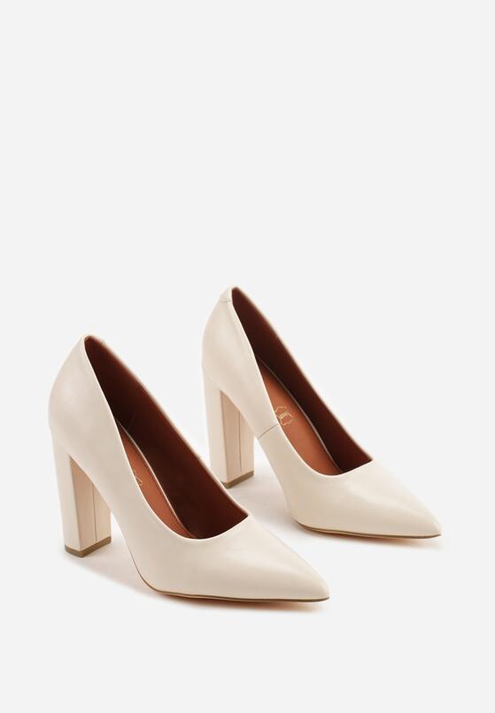 Pantofi cu toc Bej deschis 5