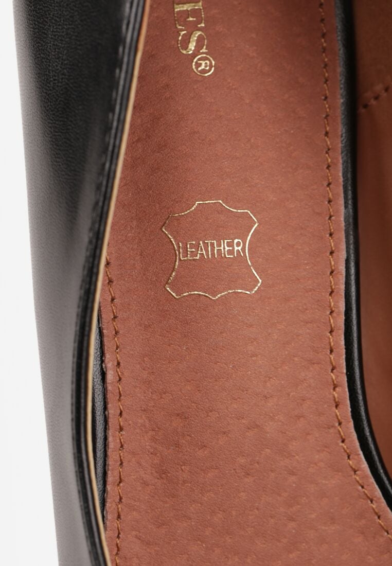 Czarne Szpilki Vices na Platformie ze Skórzaną Wkładką Racca 9