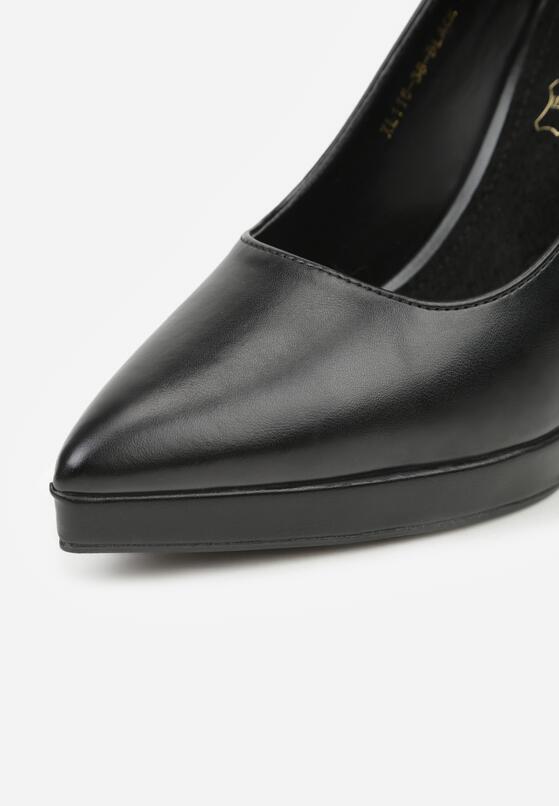 Czarne Klasyczne Szpilki Vices z Wkładką ze Skóry Naturalnej Amarisse 9