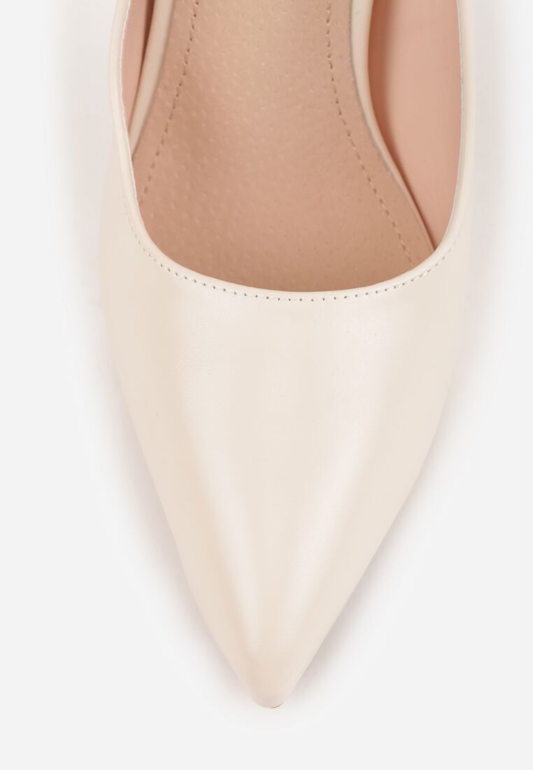 Jasnobeżowe Klasyczne Szpilki Vices z Wkładką ze Skóry Naturalnej Amarisse 9