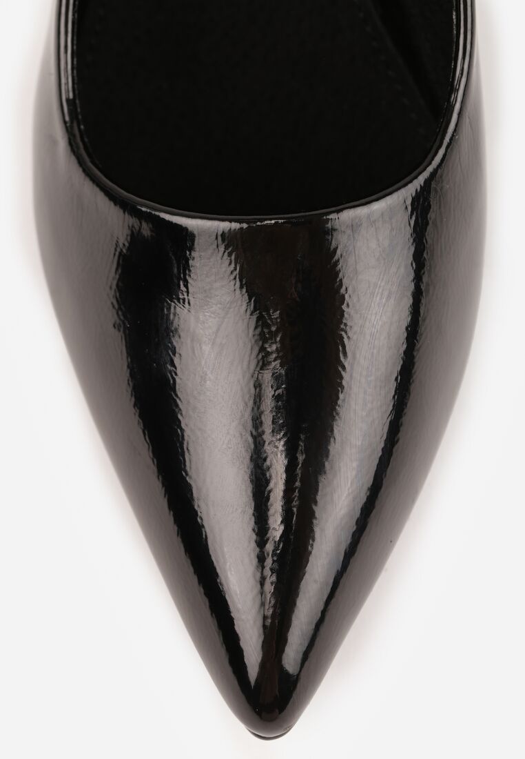 Czarne Lakierowane Szpilki Vices z Wkładką ze Skóry Naturalnej i Cyrkoniami Avedvire 9