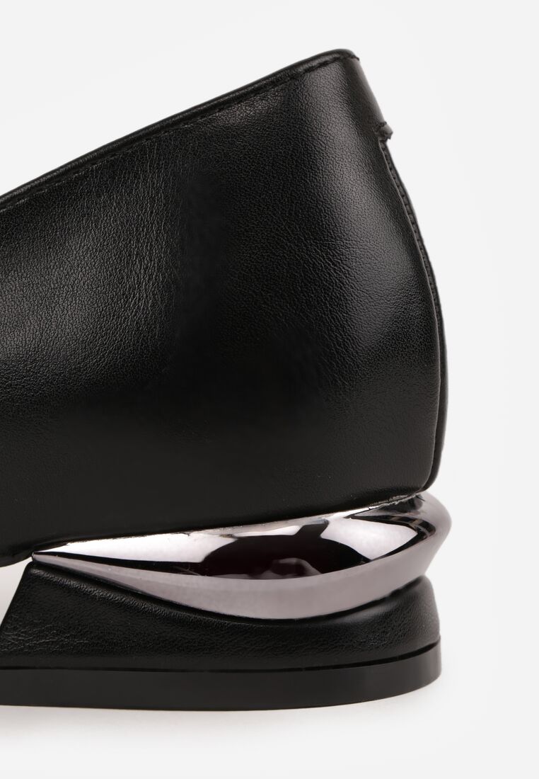 Czarne Czółenka Vices na Ozdobnym Słupku ze Skórzaną Wkładką Asivine 8