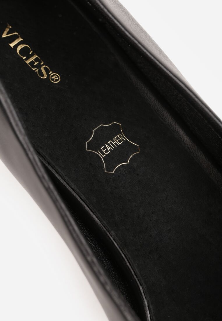 Czarne Czółenka Vices na Kaczuszce z Wkładką ze Skóry Naturalnej Amorrise 9