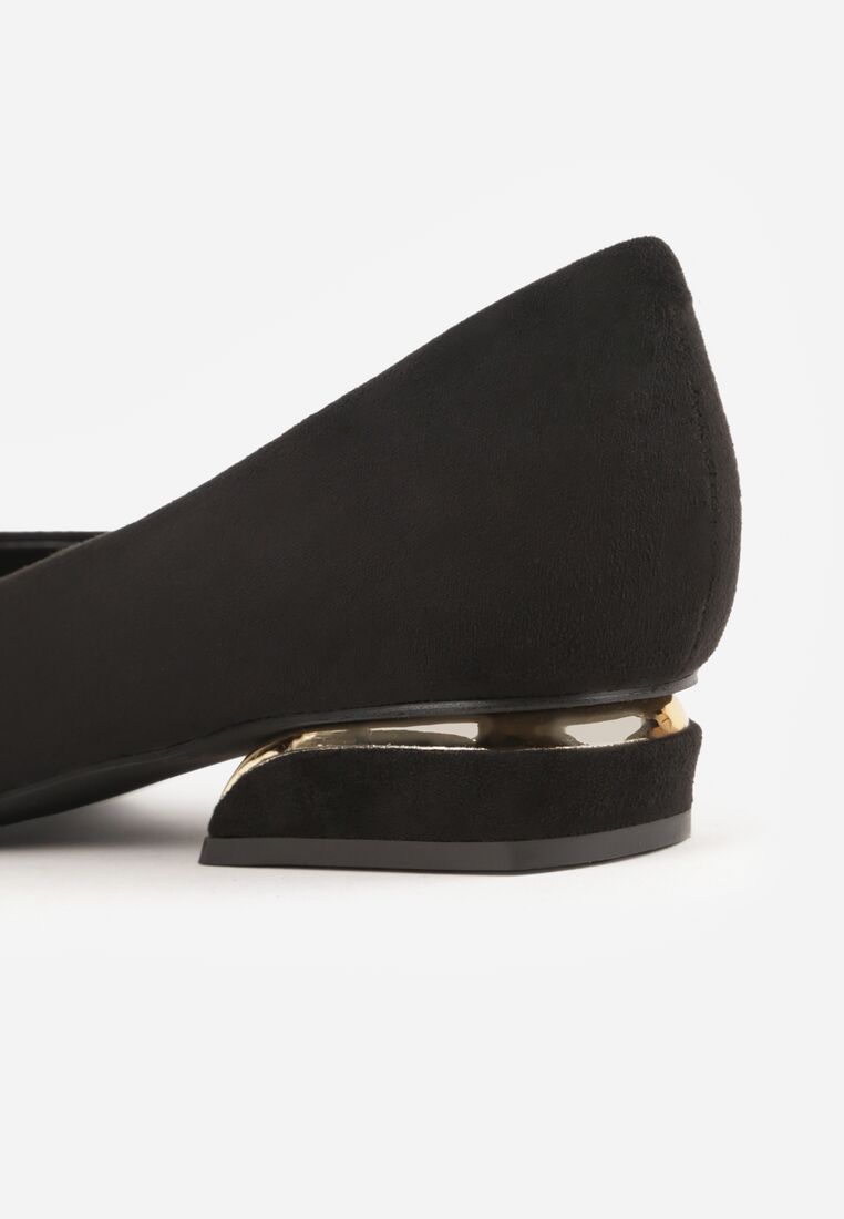 Czarne Czółenka Balerinki Vices ze Szpiczastym Noskiem i Skórzaną Wkładką Falavesa 8