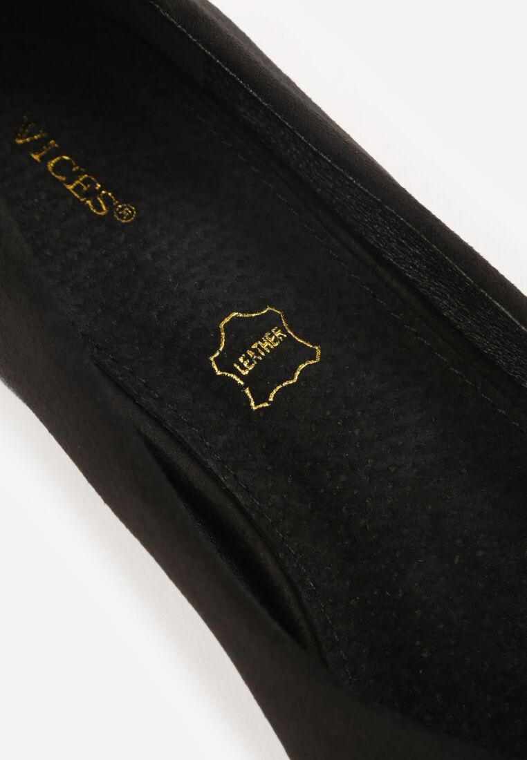 Czarne Czółenka Balerinki Vices ze Szpiczastym Noskiem i Skórzaną Wkładką Falavesa 9