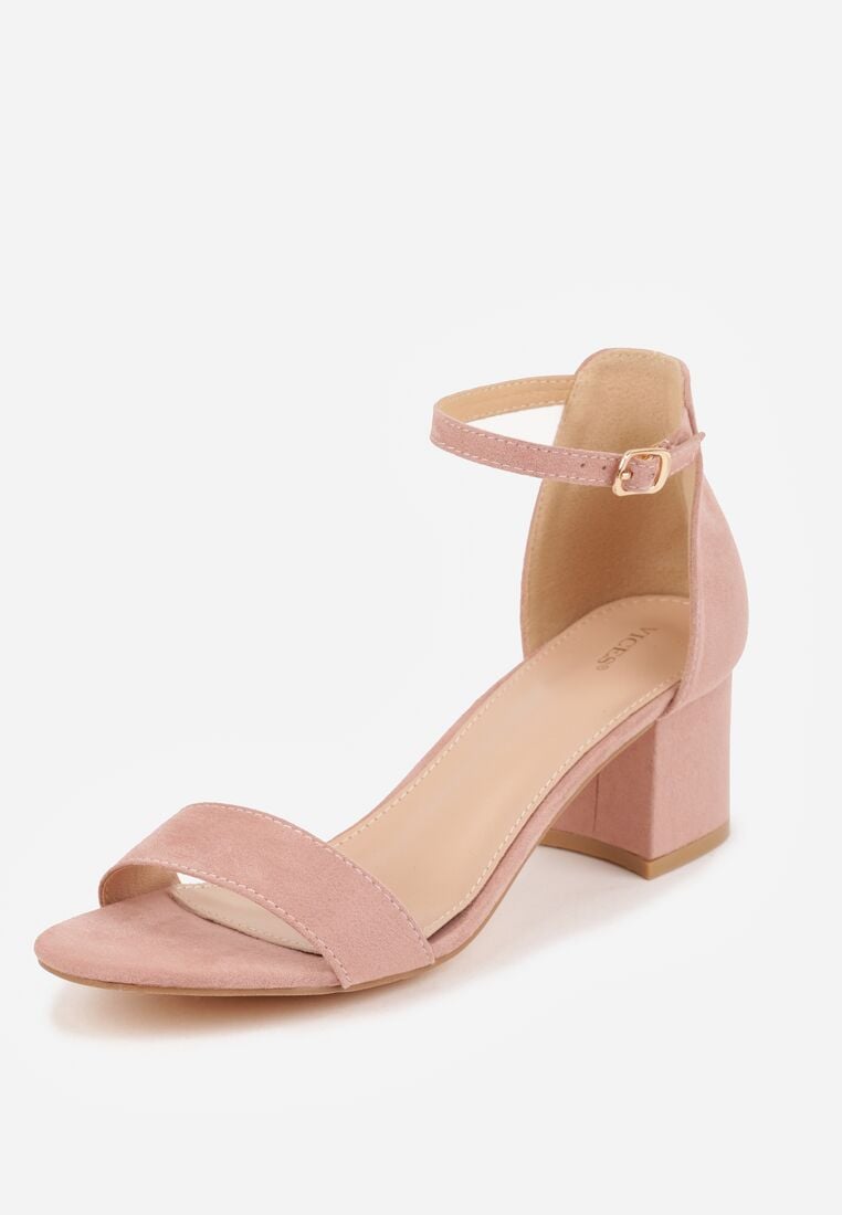 Jasnoróżowe Sandały Vices na Obcasie w Klasycznym Stylu Jelhiris 5