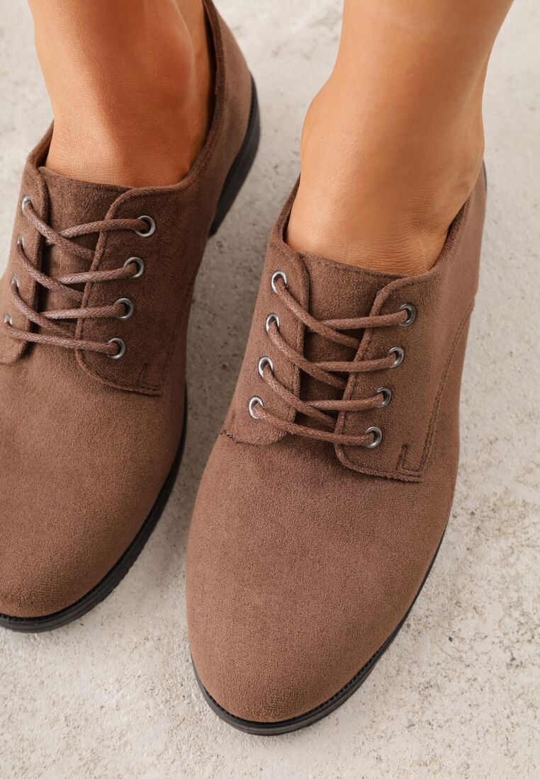 Brązowe Lakierowane Półbuty Oksfordki Yotella 3