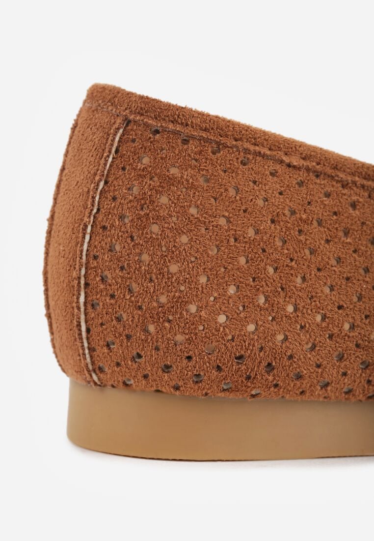 Brązowe Ażurowe Mokasyny VICES Ozdobione Frędzlami Catiana 8