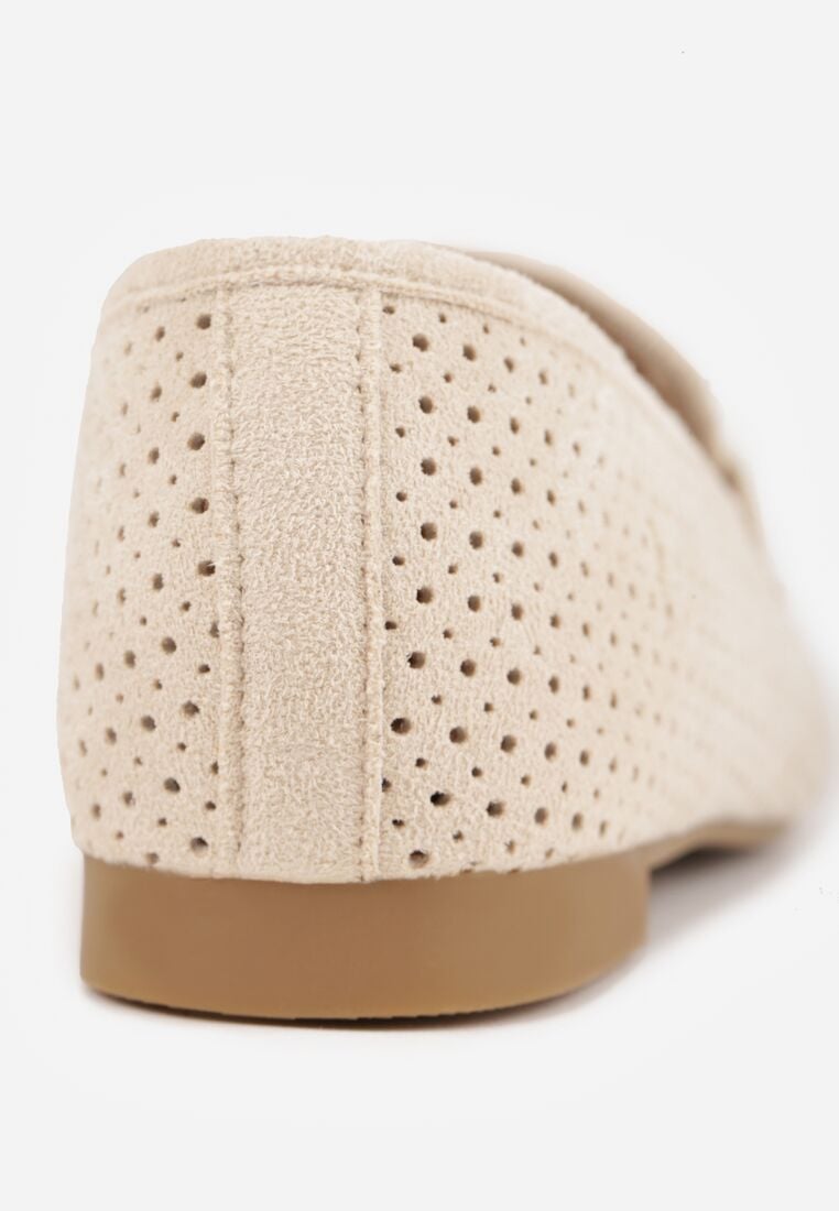 Beżowe Ażurowe Mokasyny VICES Ozdobione Frędzlami Catiana 8