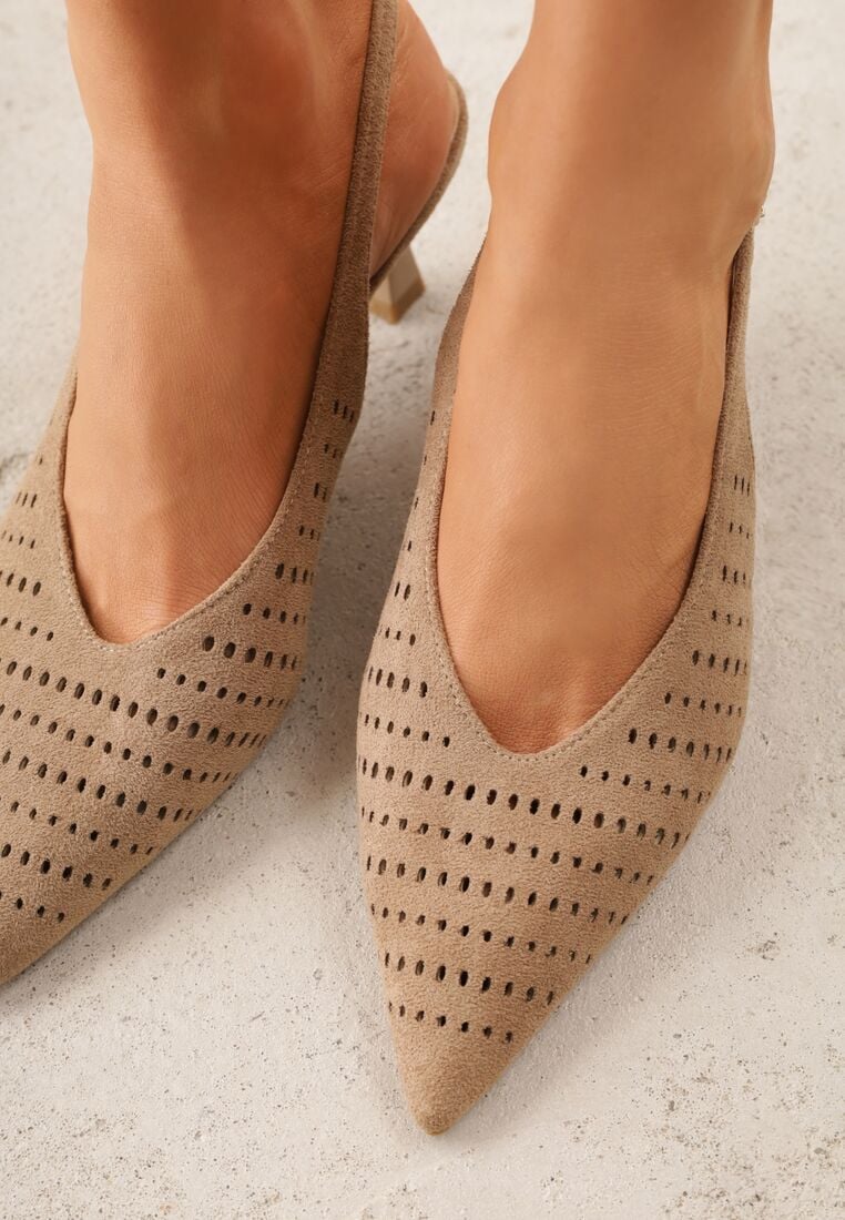 Pantofi cu toc Bej închis 3