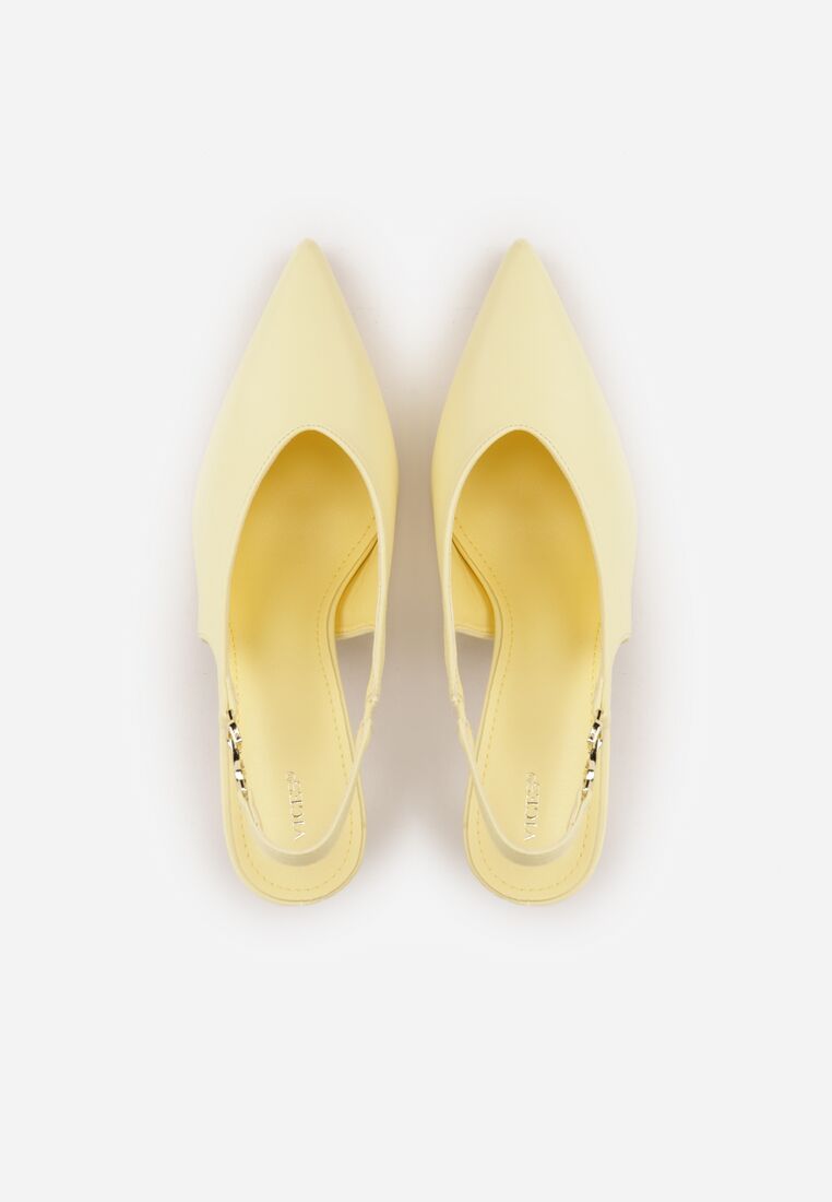 Żółte Szpilki VICES z Odkrytą Piętą i Wycięciem w Kształcie Litery V Natinawe 6