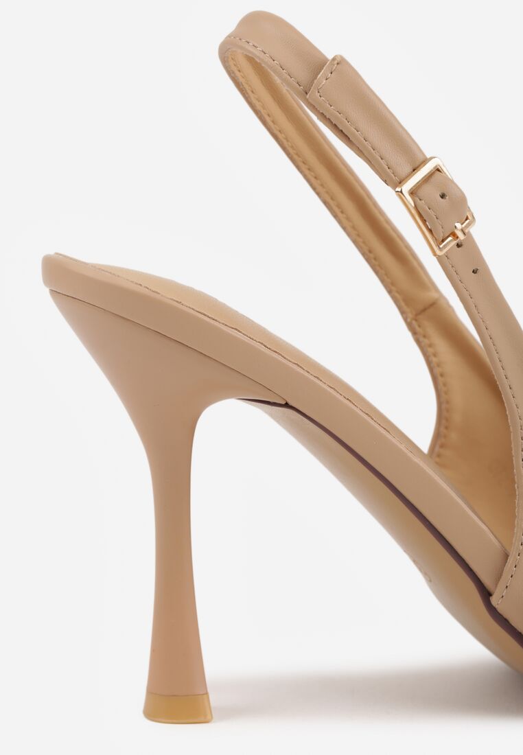 Ciemnobeżowe Sandały VICES na Szpilce z Odkrytym Noskiem i Piętą Olopis 9