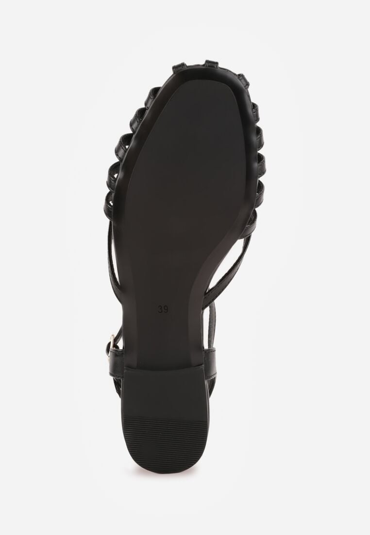 Czarne Sandały VICES z Geometrycznymi Paskami Abadia 7