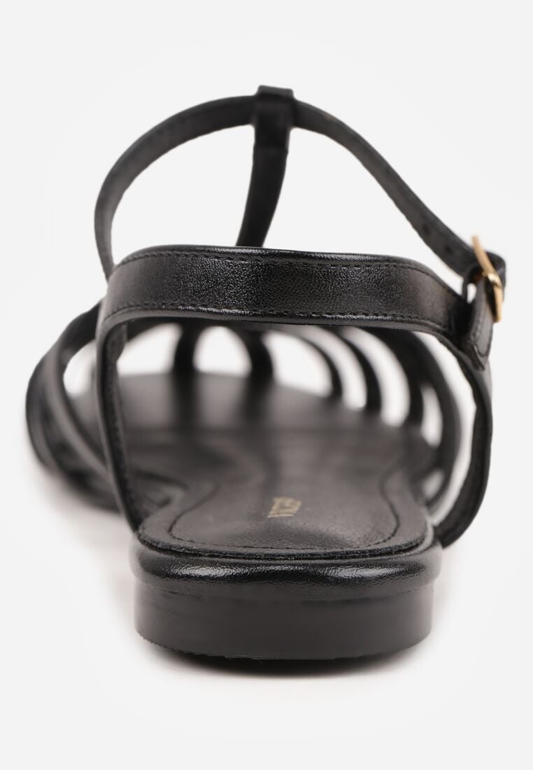 Czarne Sandały VICES z Geometrycznymi Paskami Abadia 8