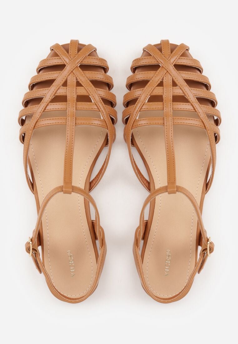 Brązowe Sandały VICES z Geometrycznymi Paskami Abadia 6