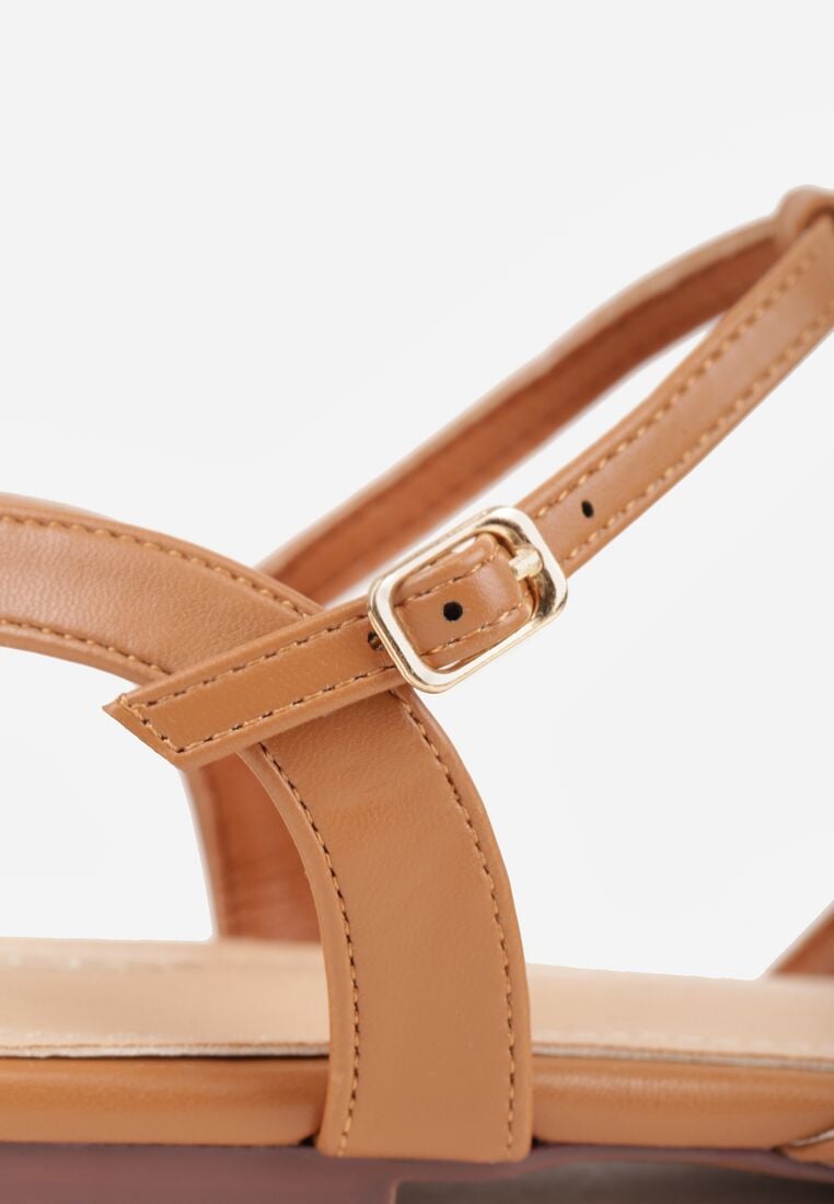 Brązowe Sandały VICES z Geometrycznymi Paskami Abadia 8