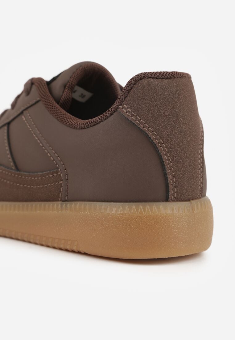 Brązowe Sneakersy VICES Typu Klasyczne Tenisówki z Łączonych Materiałów Azinina 8