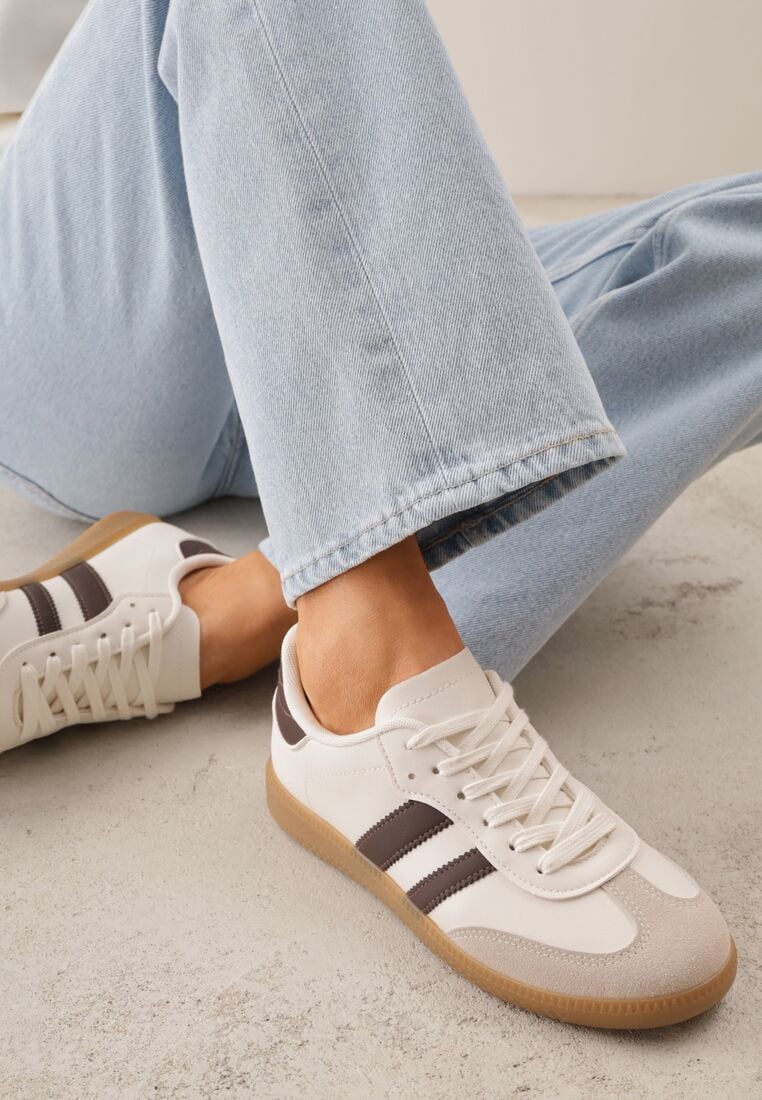 Beżowo-Brązowe Sneakersy VICES w Stylu Kultowych Tenisówek Azilina 2