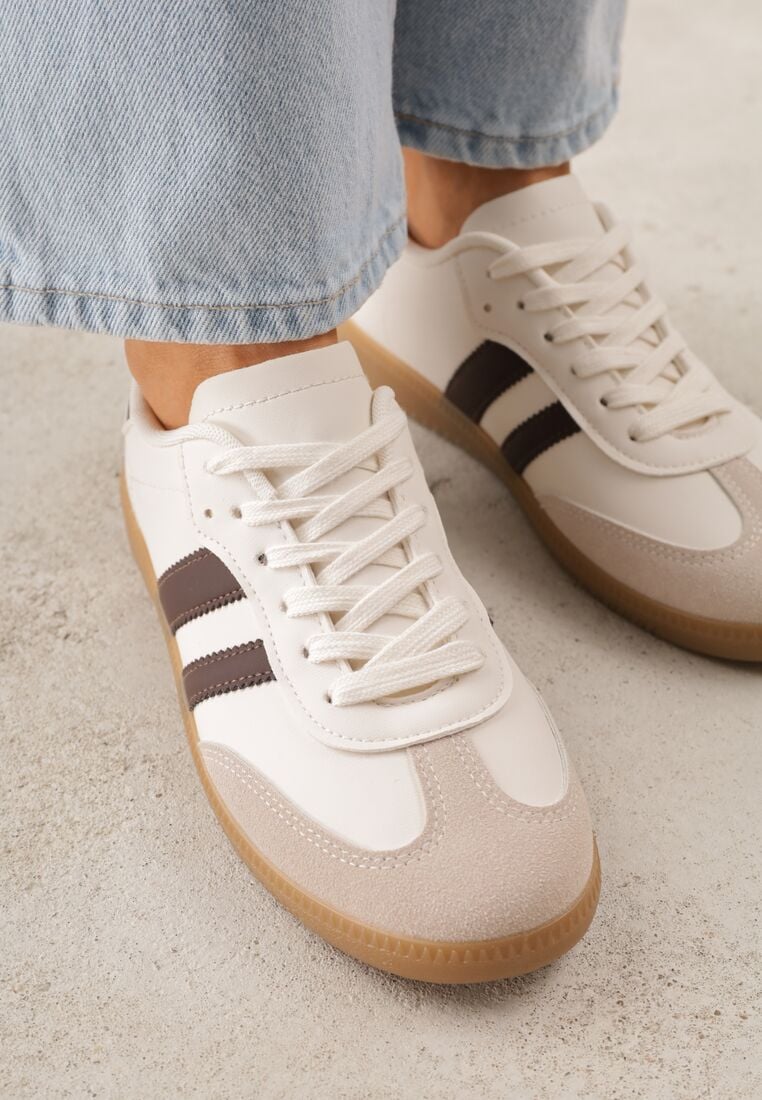 Beżowo-Brązowe Sneakersy VICES w Stylu Kultowych Tenisówek Azilina 3