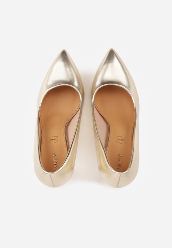 Jasnozłote Klasyczne Szpilki Vices ze Skórzaną Wkładką Innadelle 6