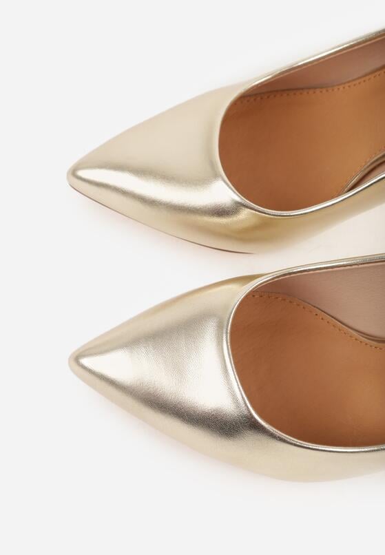 Jasnozłote Klasyczne Szpilki Vices ze Skórzaną Wkładką Innadelle 9