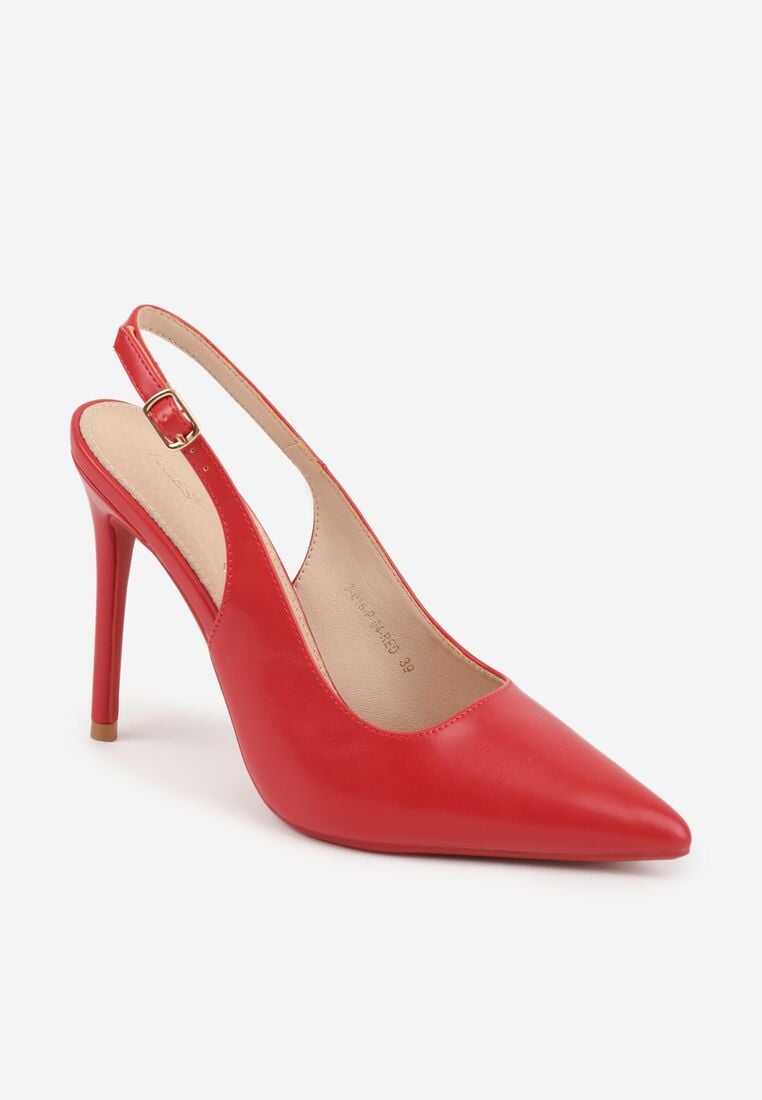 Czerwone Szpilki VICES z Odkrytą Piętą i Skórzaną Wkładką Kiladria 5