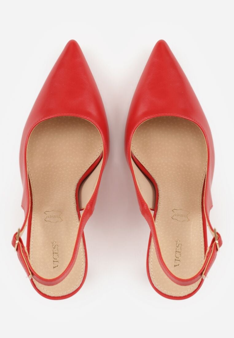 Czerwone Szpilki VICES z Odkrytą Piętą i Skórzaną Wkładką Kiladria 6