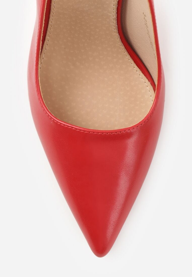 Czerwone Szpilki VICES z Odkrytą Piętą i Skórzaną Wkładką Kiladria 8