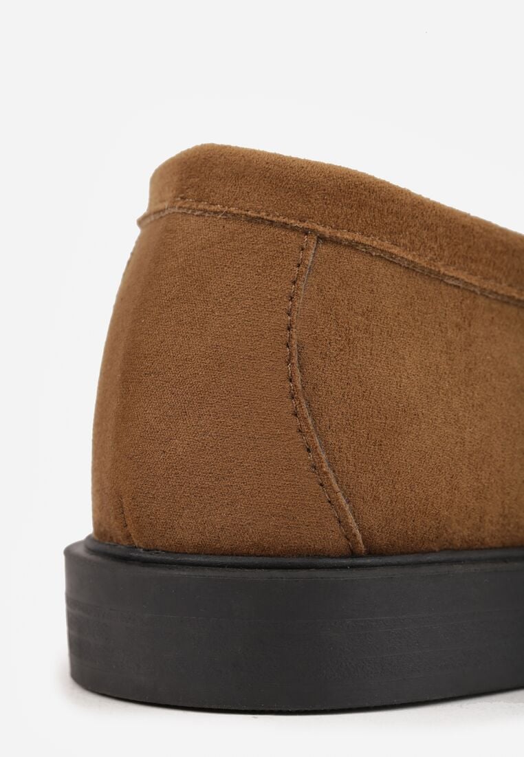 Jasnobrązowe Mokasyny VICES ze Skórzaną Wkładką Ozdobione Przeszyciami Nicogeus 8