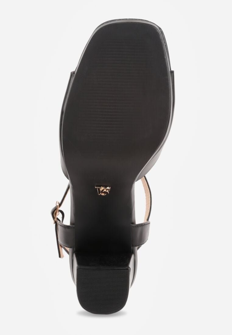 Czarne Sandały VICES na Słupku i Platformie z Wkładką ze Skóry Naturalnej Azimara 7