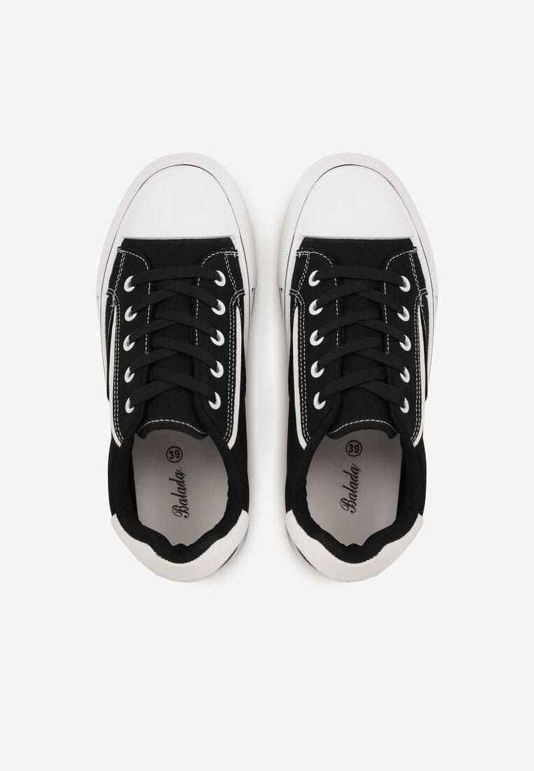 Czarne Klasyczne Trampki na Grubej Podeszwie Araenes 6