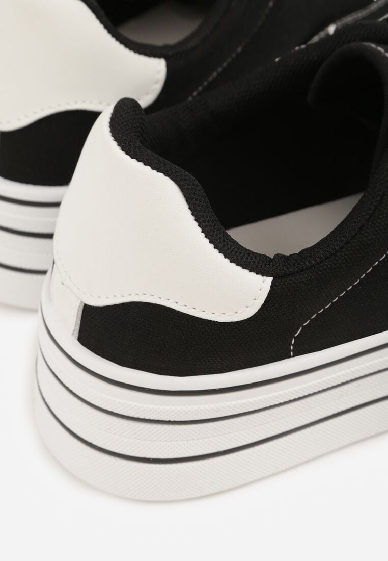 Czarne Klasyczne Trampki na Grubej Podeszwie Araenes 8