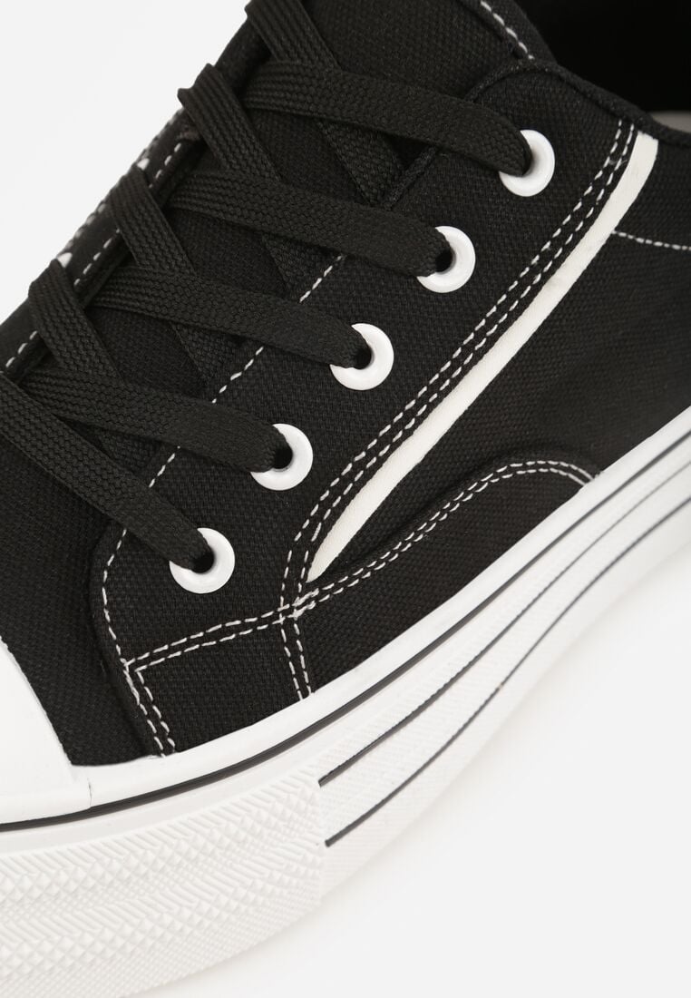 Czarne Klasyczne Trampki na Grubej Podeszwie Araenes 9