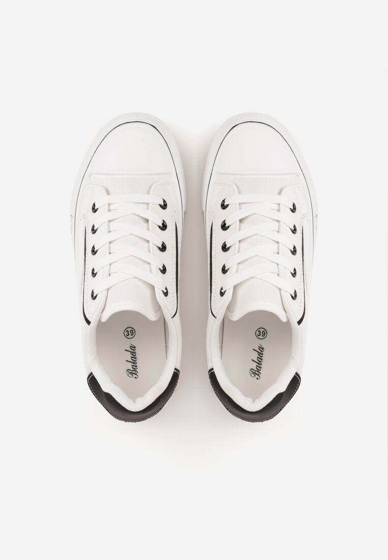 Biało-Czarne Klasyczne Trampki na Grubej Podeszwie Araenes 6