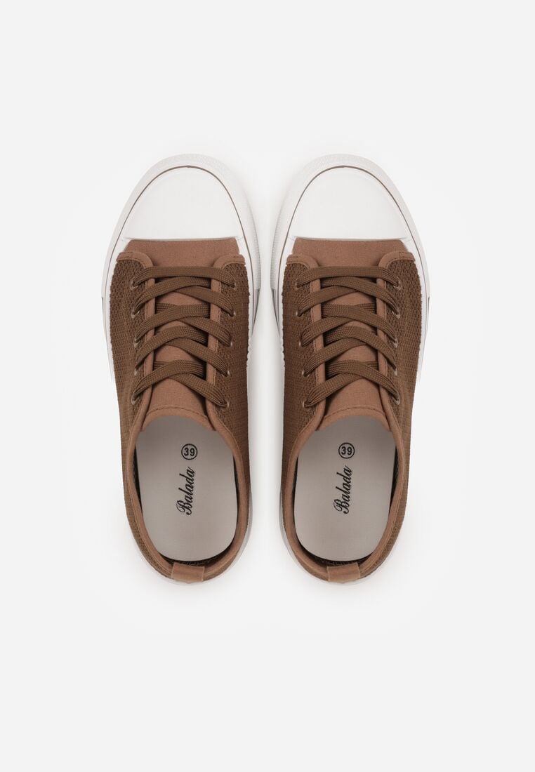 Brązowe Trampki na Grubej Podeszwie z Plecioną Cholewką Nalivera 6