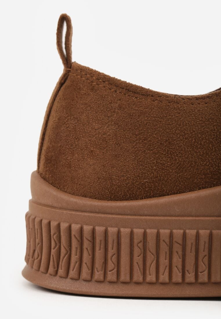 Brązowe Trampki z Imitacji Zamszu z Nieregularną Podeszwą ze Żłobieniami Naranatea 9