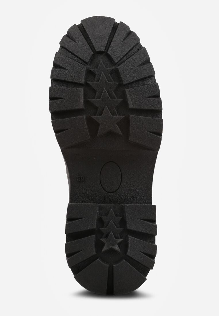 Czarne Sznurowane Półbuty Oksfordki VICES na Grubej Podeszwie Anatea 7