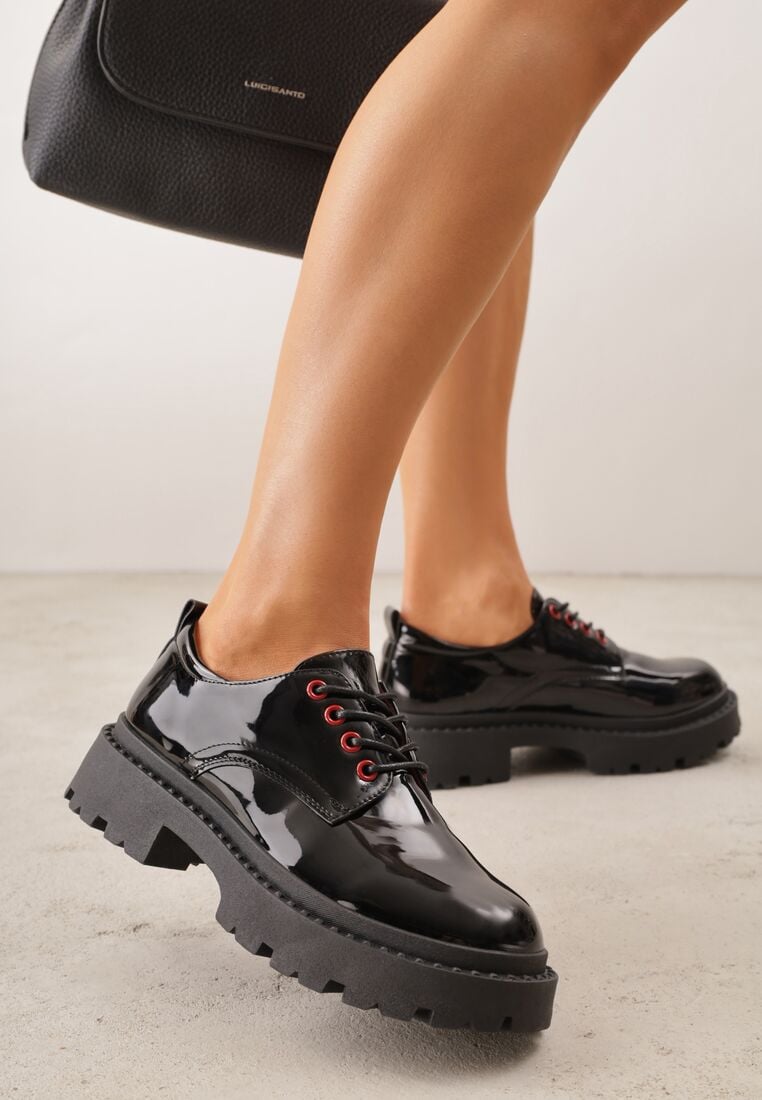 Pantofi casual Negru cu roșu 2