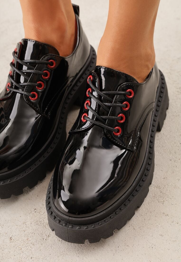 Pantofi casual Negru cu roșu 3