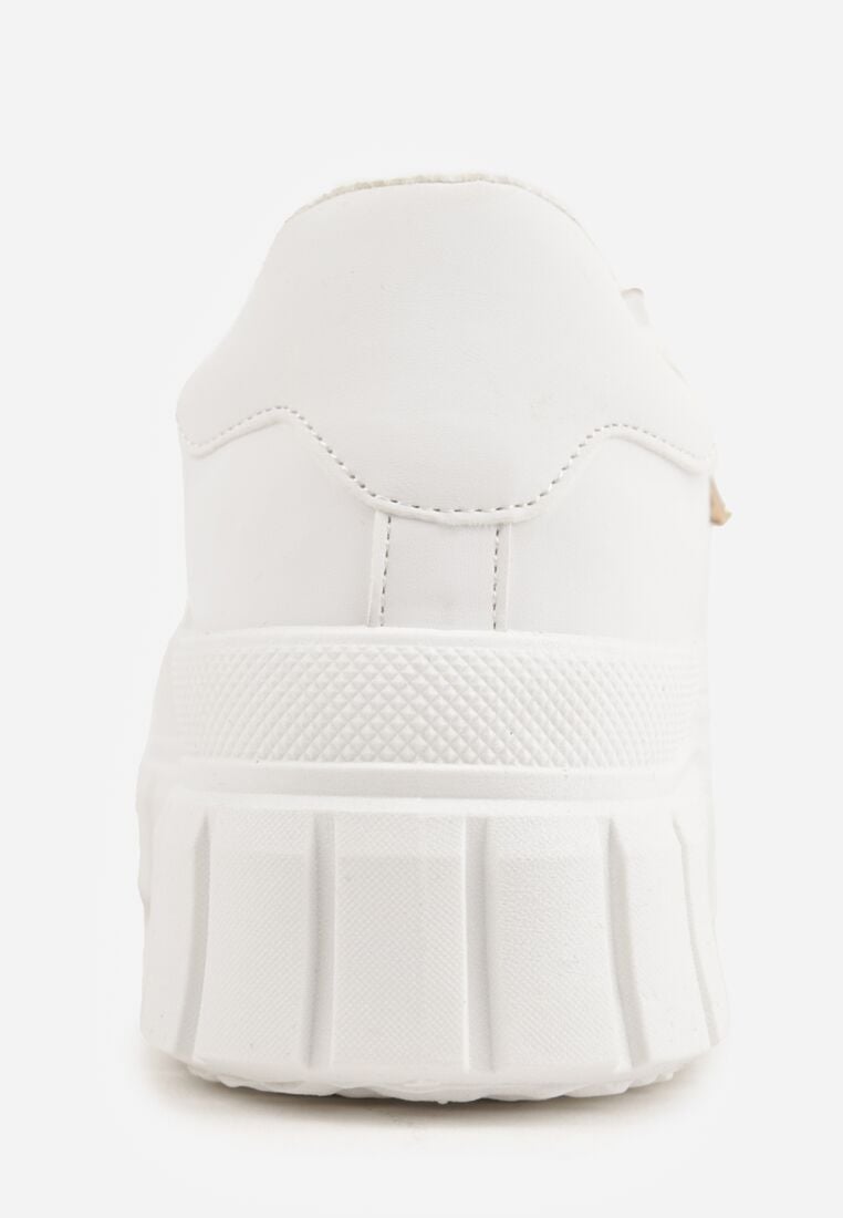 Białe Casualowe Sneakersy VICES na Grubej Podeszwie z Tłoczeniami Therelle 9