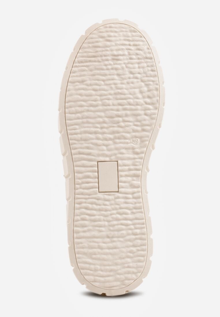 Beżowe Casualowe Sneakersy VICES na Grubej Podeszwie z Tłoczeniami Therelle 7