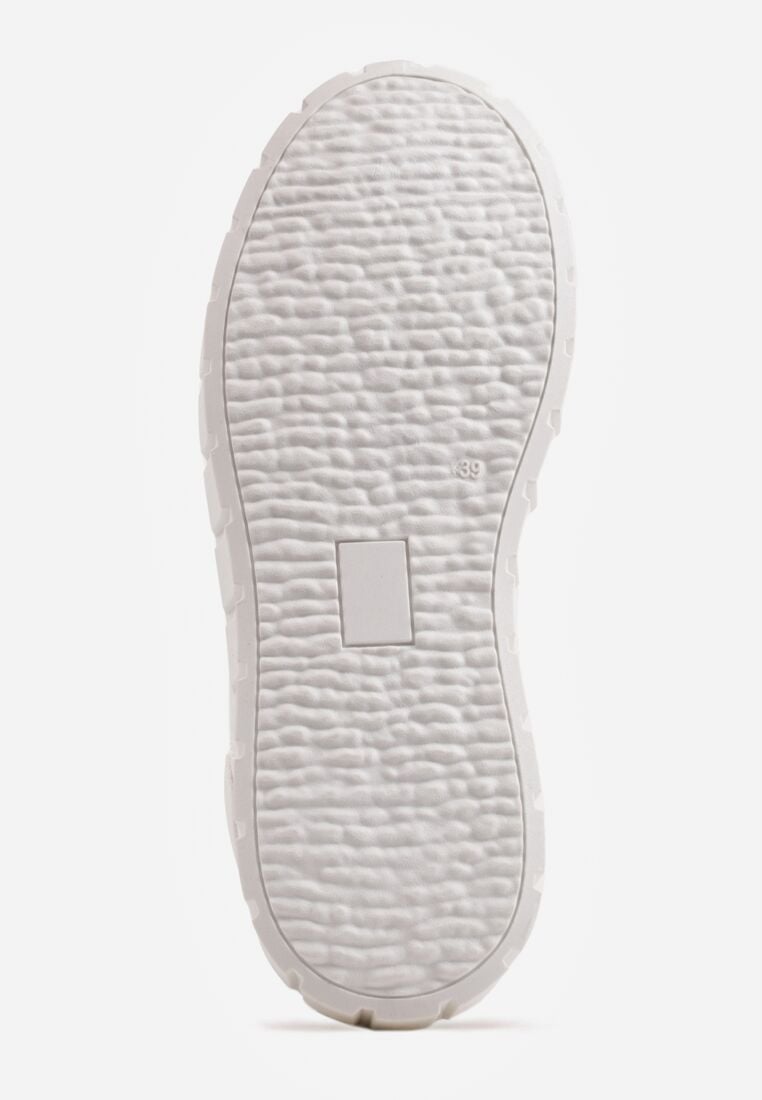 Białe Sneakersy VICES na Grubej Tłoczonej Podeszwie z Perforacją Diomerine 7