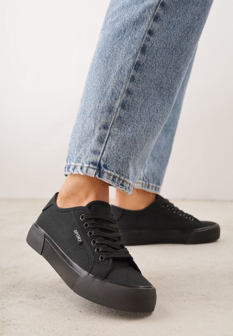 Czarne Trampki VICES Ozdobione Napisem Riovanne 1