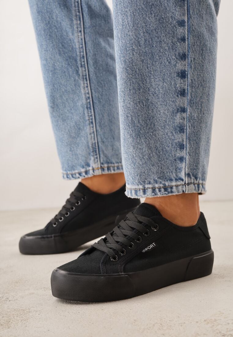 Czarne Trampki VICES Ozdobione Napisem Riovanne 3