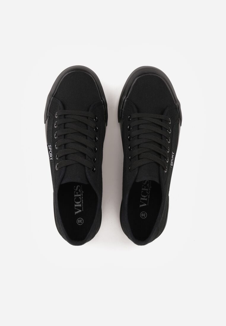 Czarne Trampki VICES Ozdobione Napisem Riovanne 6