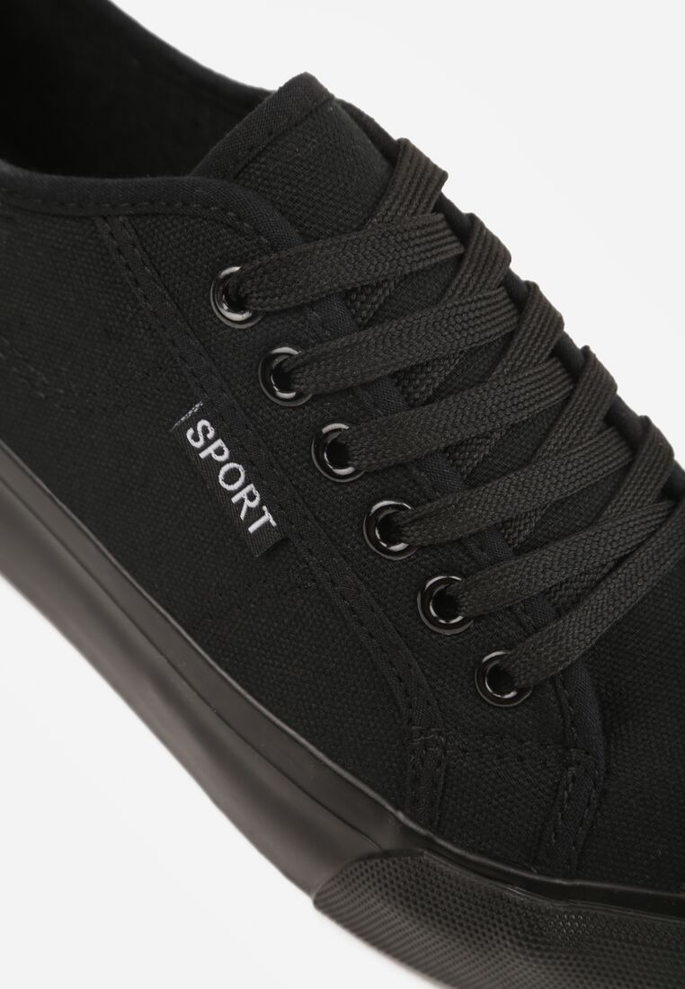 Czarne Trampki VICES Ozdobione Napisem Riovanne 8