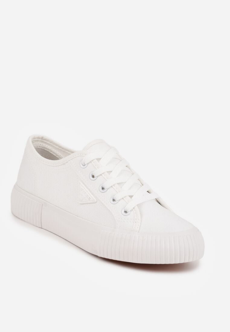 Białe Trampki VICES na Grubej Podeszwie z Tłoczeniami z Trójkątną Aplikacją Bolirea 5