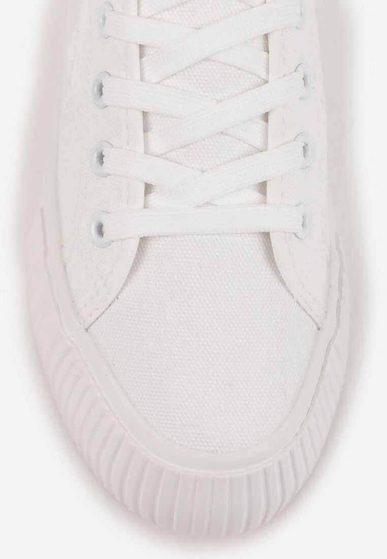 Białe Trampki VICES na Grubej Podeszwie z Tłoczeniami z Trójkątną Aplikacją Bolirea 8